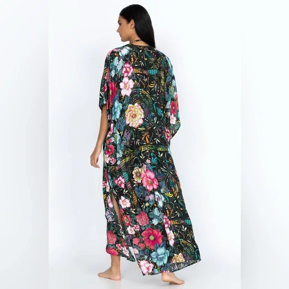 Johnny Was Floral Peace Kaftan small - Picture 4 of 9